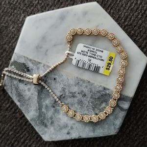 INC Crystal Ball Slider Bracelet Gold